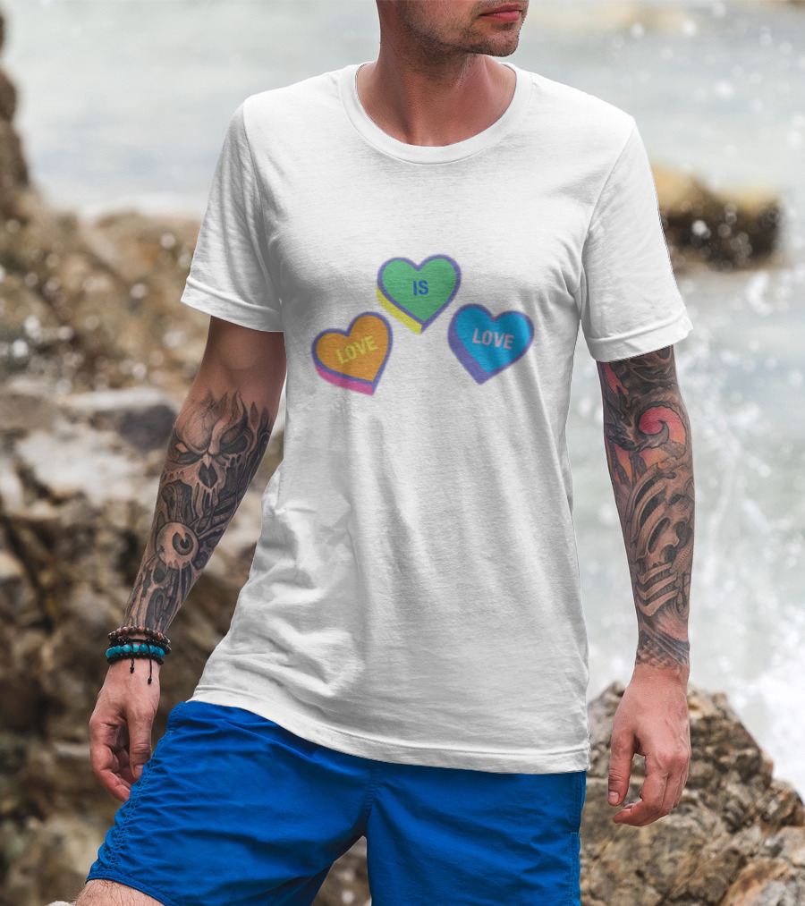 Love Is Love Colorful Hearts T-Shirt