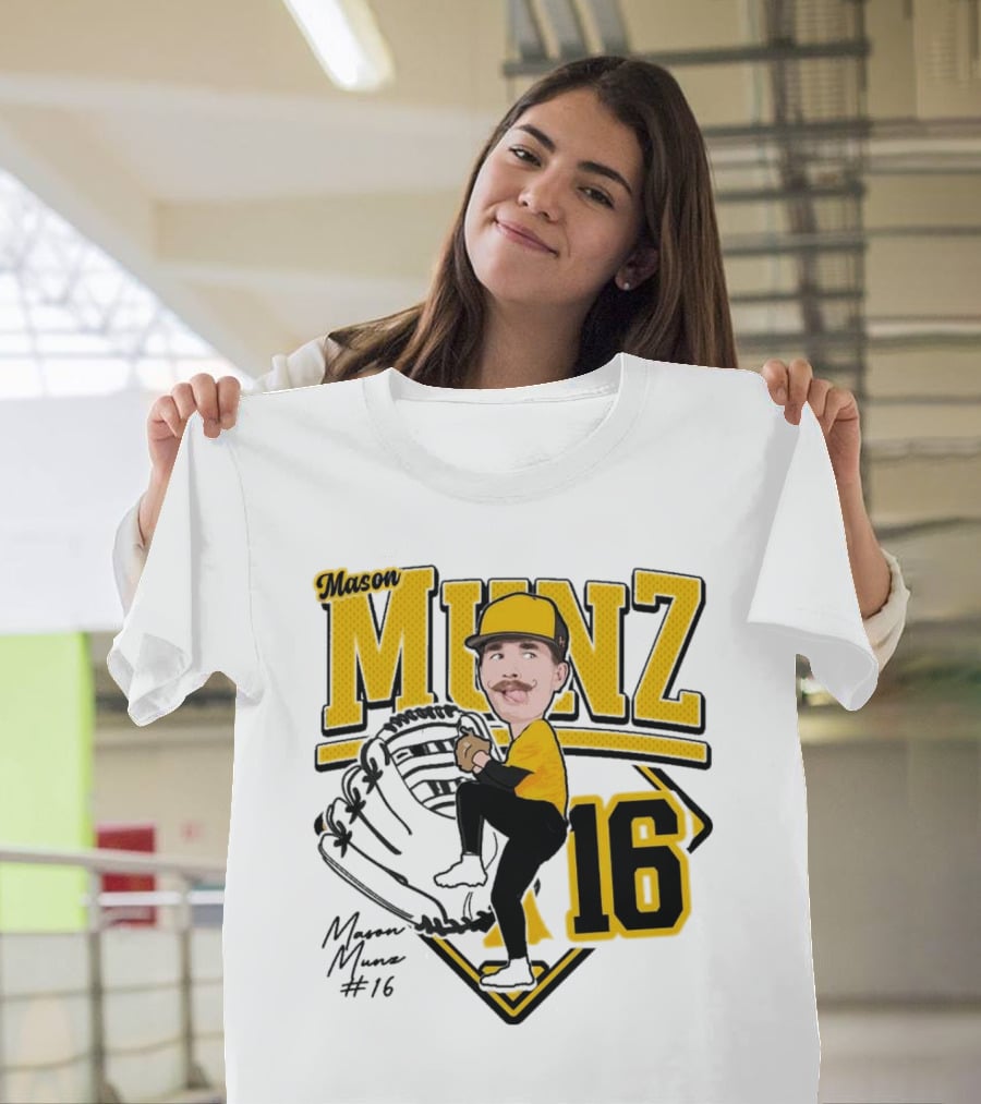 Mason Munz Baseball 2025 Player 16 Caricature T-Shirt