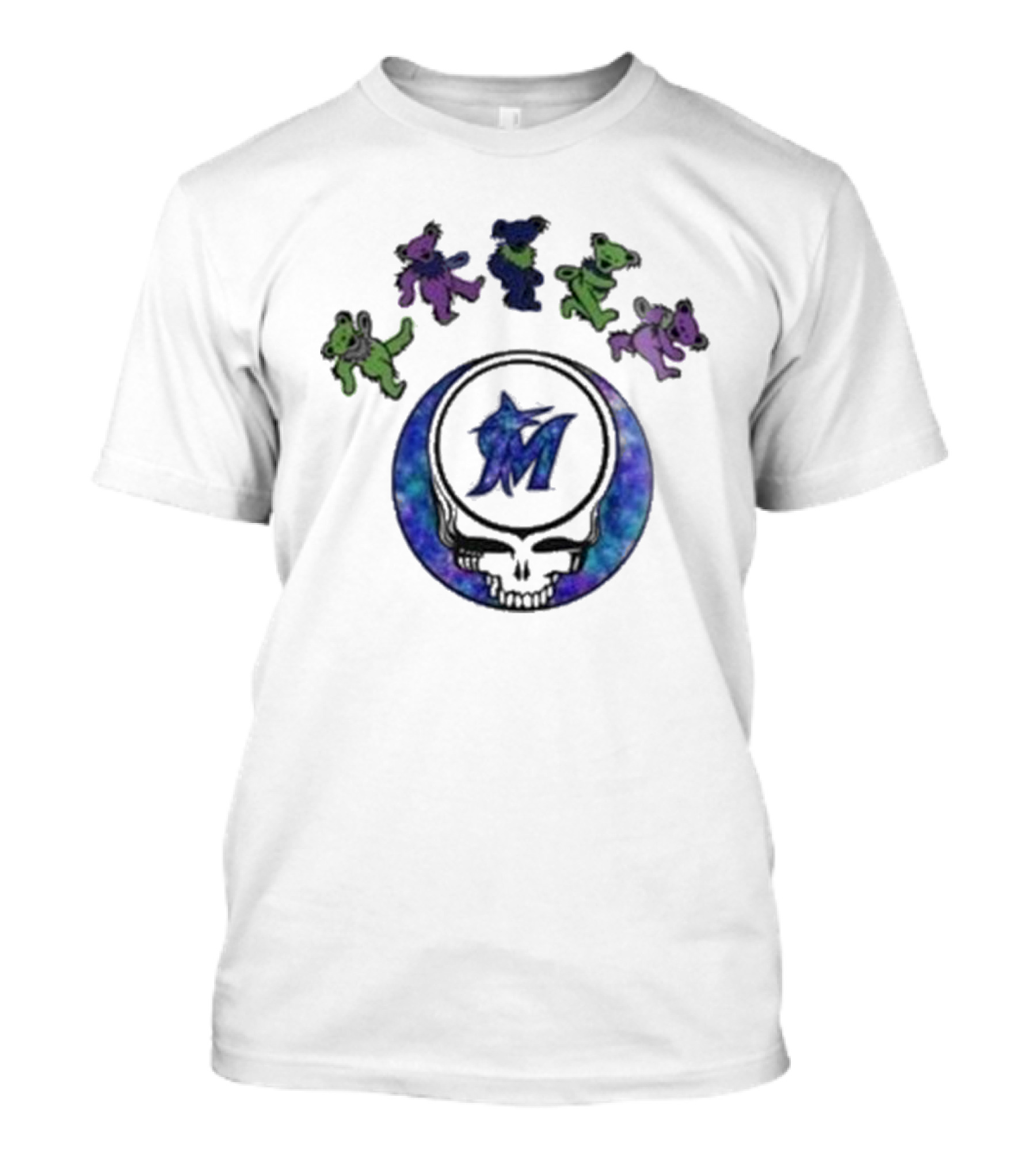 Miami Marlins Grateful Dead Night 2025 Skull Bears T-Shirt