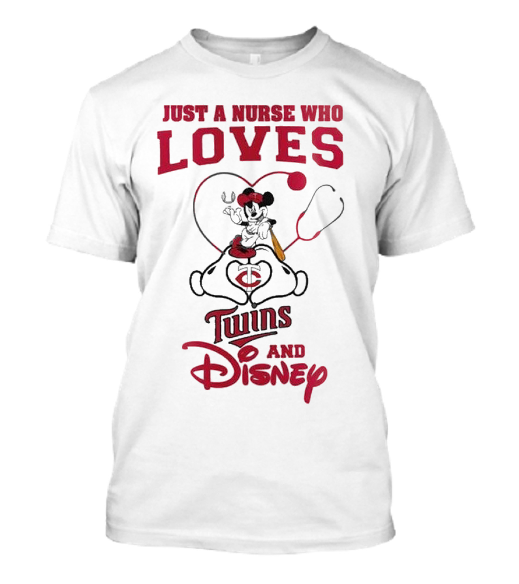 Just A Nurse Who Loves Minnesota Twins Disney Mickey Mouse T-Shirt