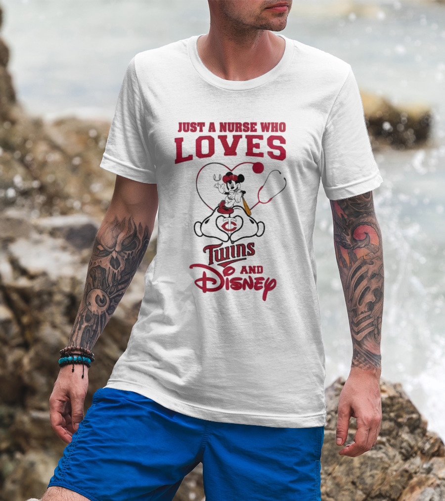 Just A Nurse Who Loves Minnesota Twins Disney Mickey Mouse T-Shirt