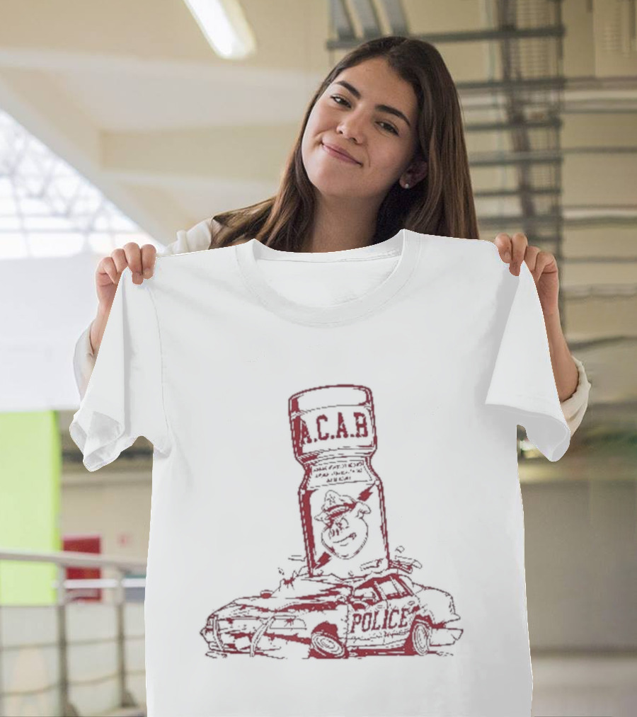More Poppers Less Coppers ACAB Police Car T-Shirt