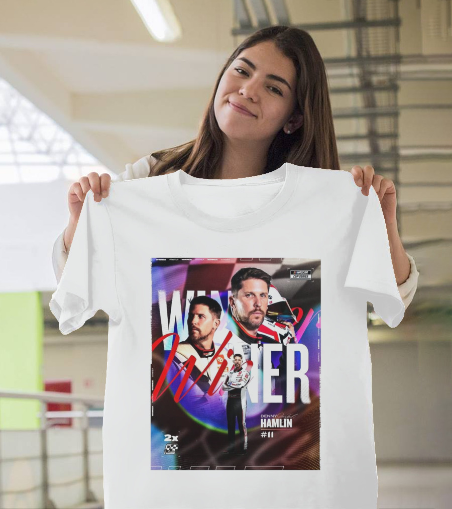 NASCAR Cup Series Winner 2x Denny Hamlin #11 Back-To-Back Wins Signature T-Shirt