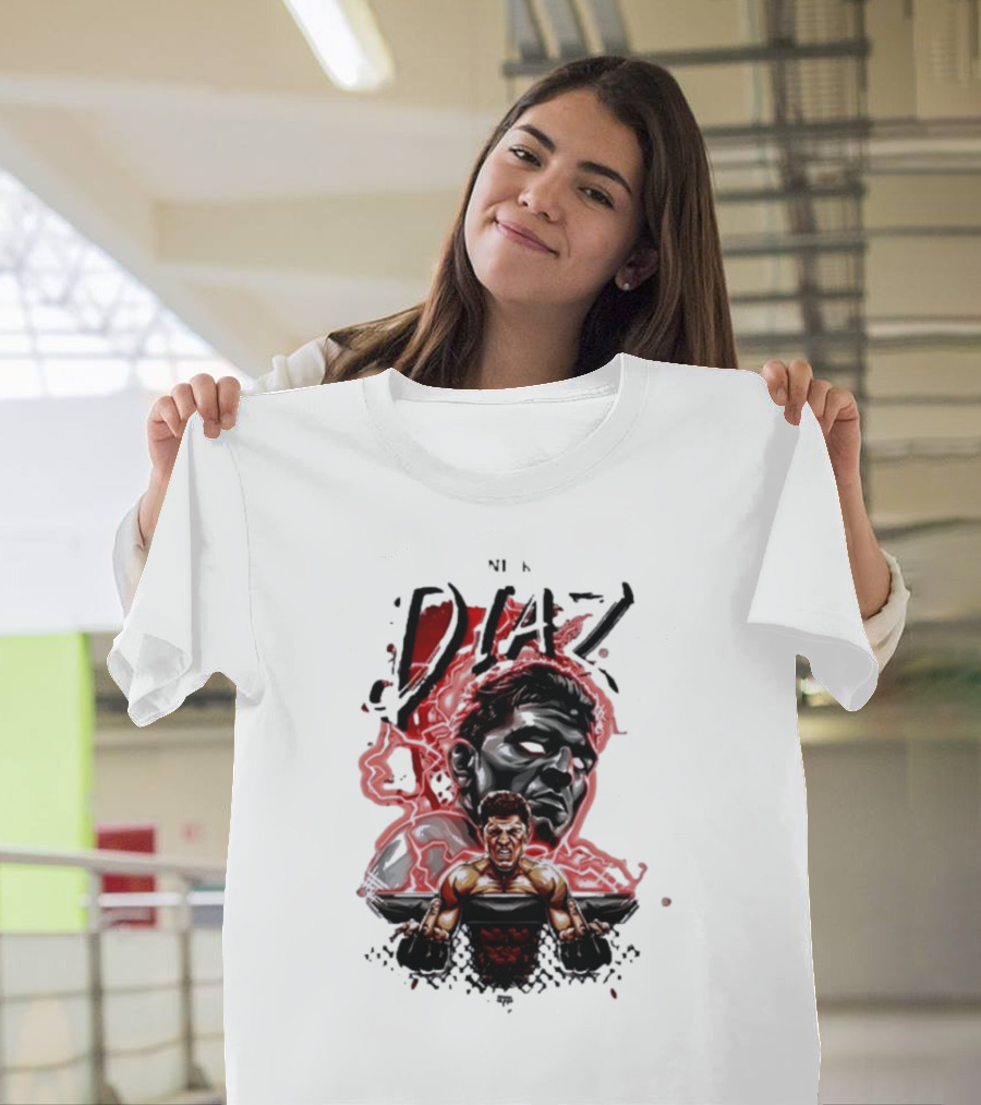 Nate Nick Diaz Electric Aura Fight Scene T-Shirt