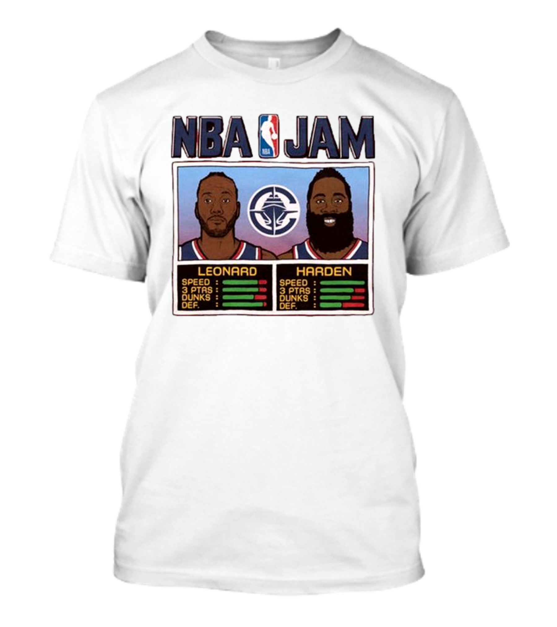 NBA Jam Leonard Harden Clippers Player Stats T-Shirt