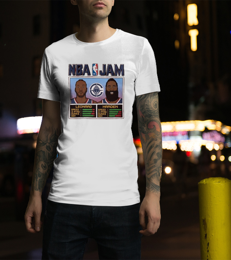 NBA Jam Leonard Harden Clippers Player Stats T-Shirt