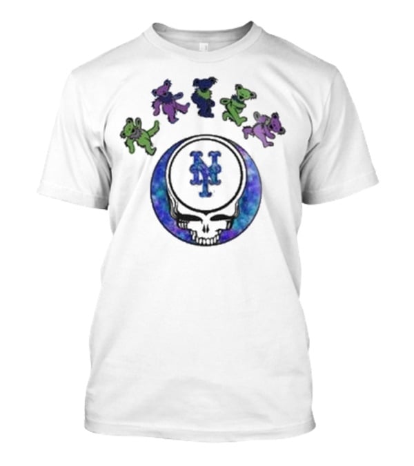New York Mets Skull 2025 Grateful Dead Night Baseball T-Shirt