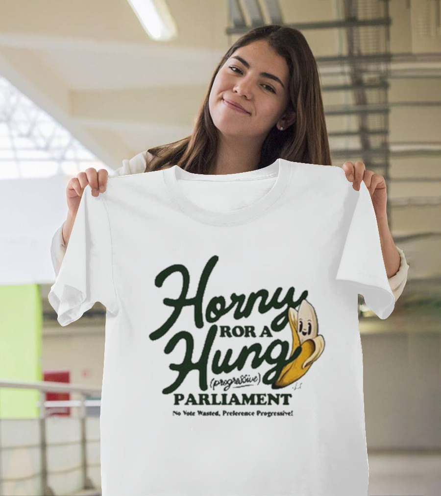 Horny For A Hung Parliament Banana Cartoon T-Shirt
