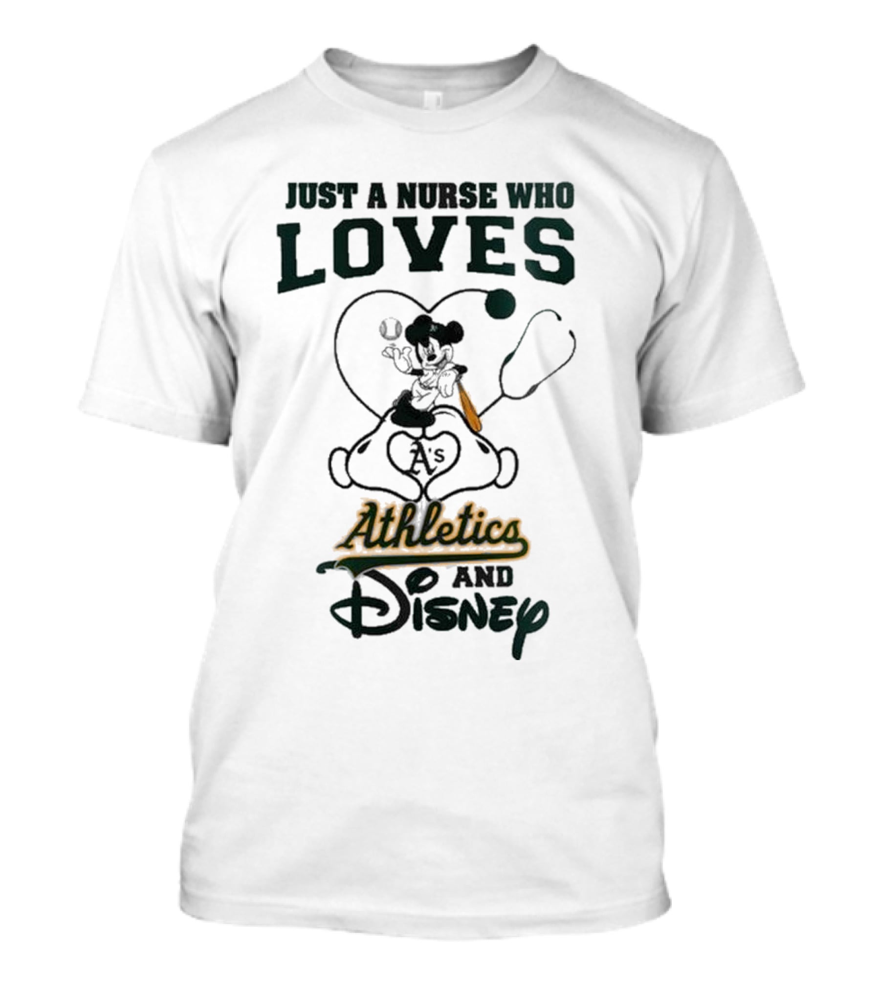 Oakland Athletics Disney Just A Nurse Who Loves Baseball 2025 T-Shirt
