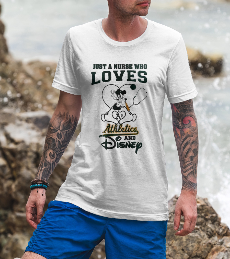 Oakland Athletics Disney Just A Nurse Who Loves Baseball 2025 T-Shirt