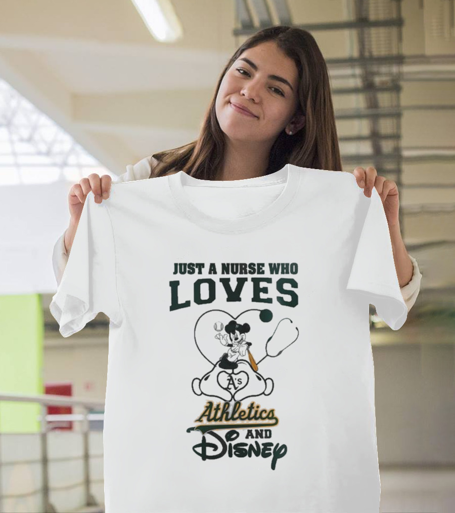Oakland Athletics Disney Just A Nurse Who Loves Baseball 2025 T-Shirt
