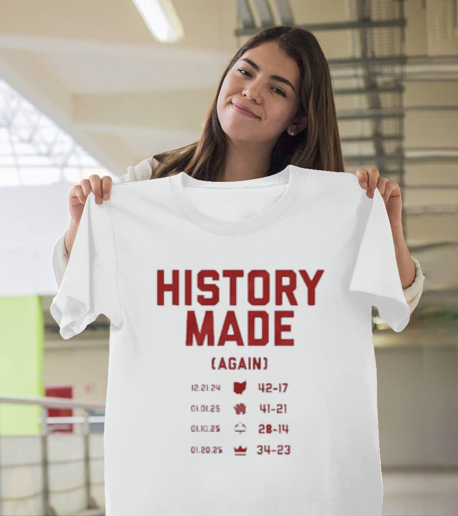 Ohio State Buckeyes History Made Again Championships Dates and Scores T-Shirt