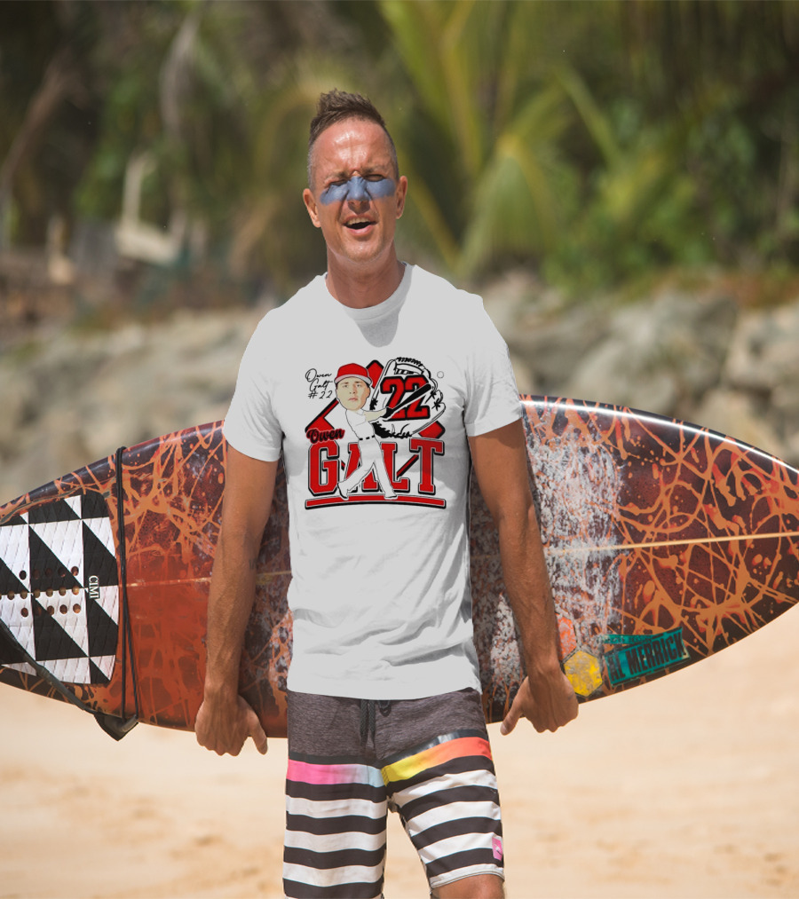 Owen Galt 22 Louisiana Ragin Cajuns Baseball Player Caricature T-Shirt