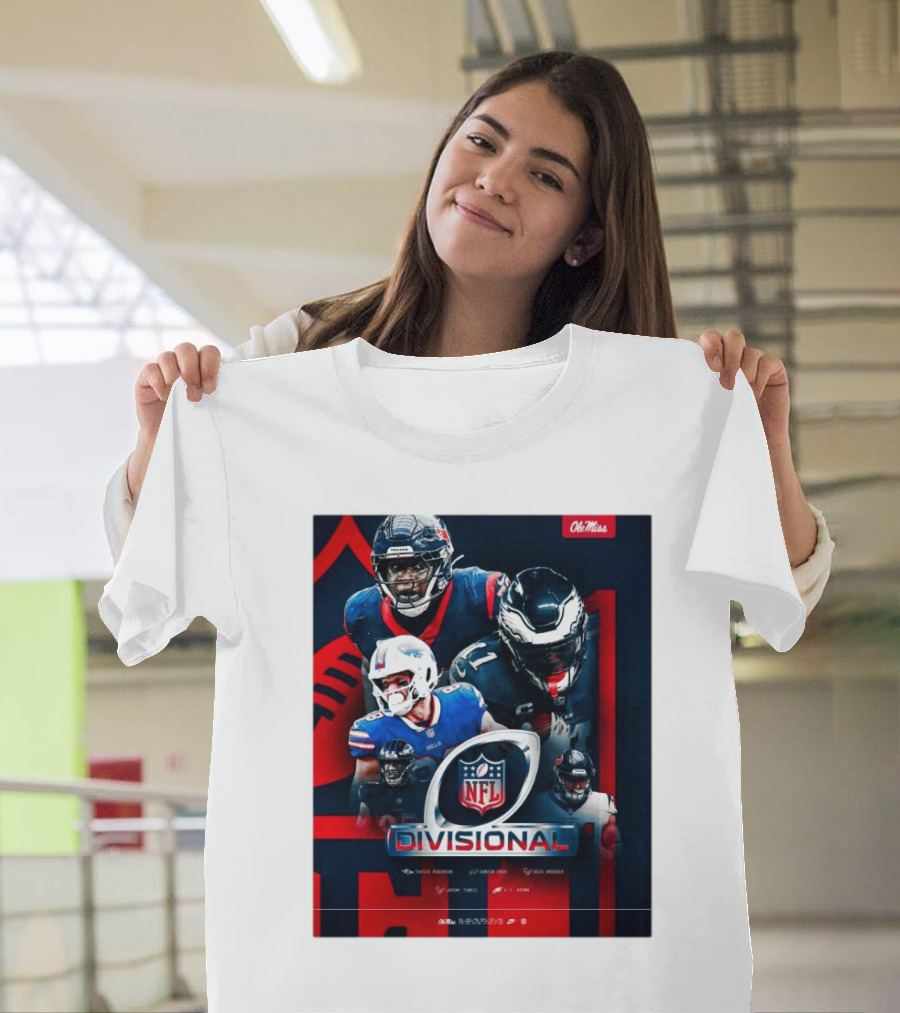 Ole Miss Football NFL Divisional Round Tavius Robinson Dawson Knox Nick Broeker Laremy Tunsil T-Shirt