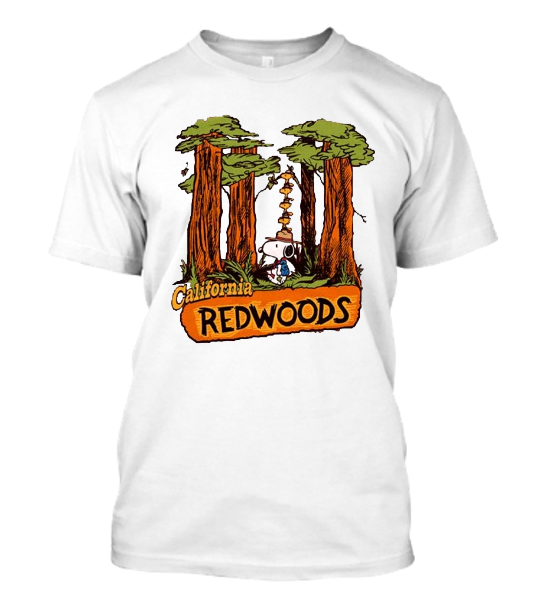 California Redwoods Snoopy Peanuts Camping Adventure T-Shirt