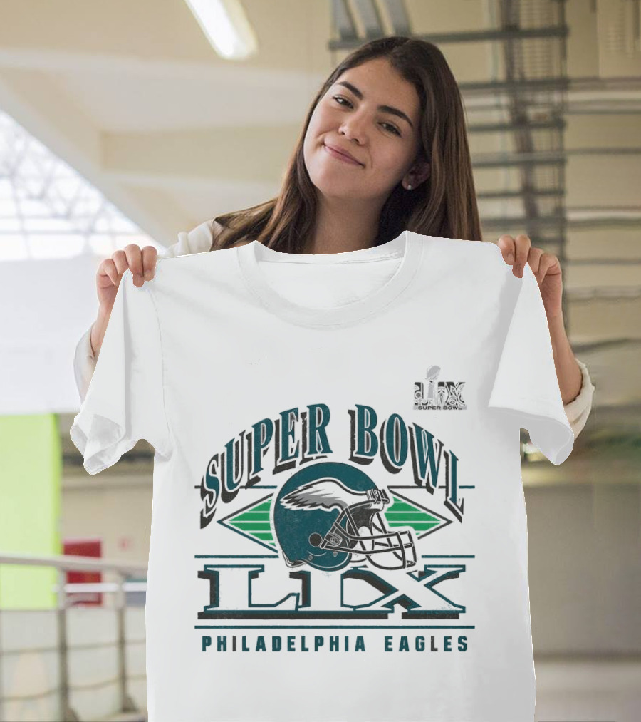 Philadelphia Eagles Super Bowl LIX Helmet Tri-Blend Super Bowl LIX T-Shirt