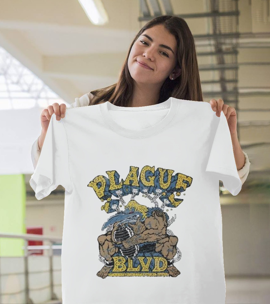 Plague Blvd Gym Boss Bodybuilder With Dumbbells T-Shirt