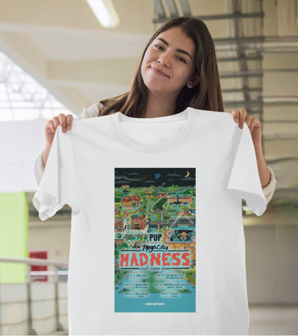 Pup Presents Megacity Madness A Quest Through Toronto July 13-19 2025 Tour Six Shows Featured Players Salads Jeff Rosenstock Bad Waitress T-Shirt