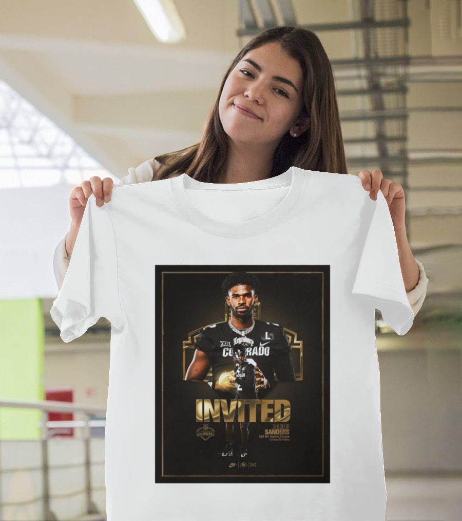 Invited Shedeur Sanders Colorado Buffaloes 2025 NFL Scouting Combine Indiana T-Shirt