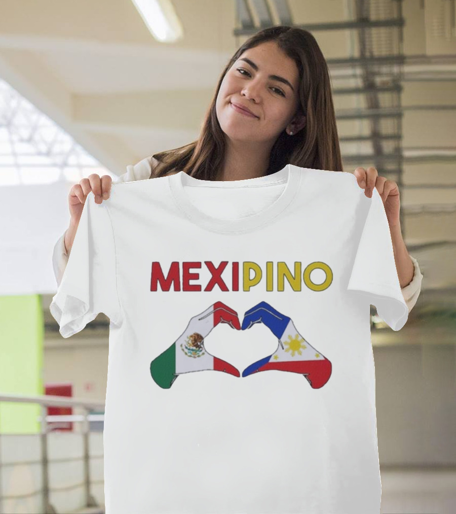 Mexipino Philippines Mexico Hands Heart Flag T-Shirt