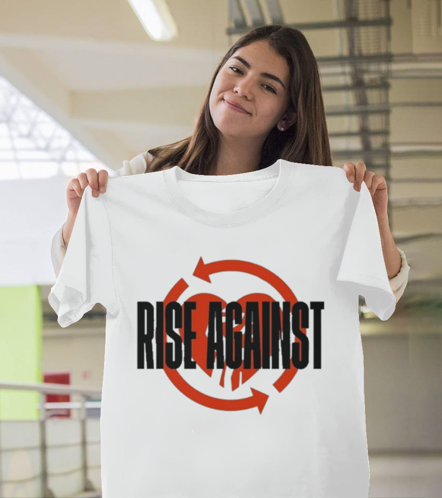 Rise Against Red Heart Fist Arrow Emblem T-Shirt