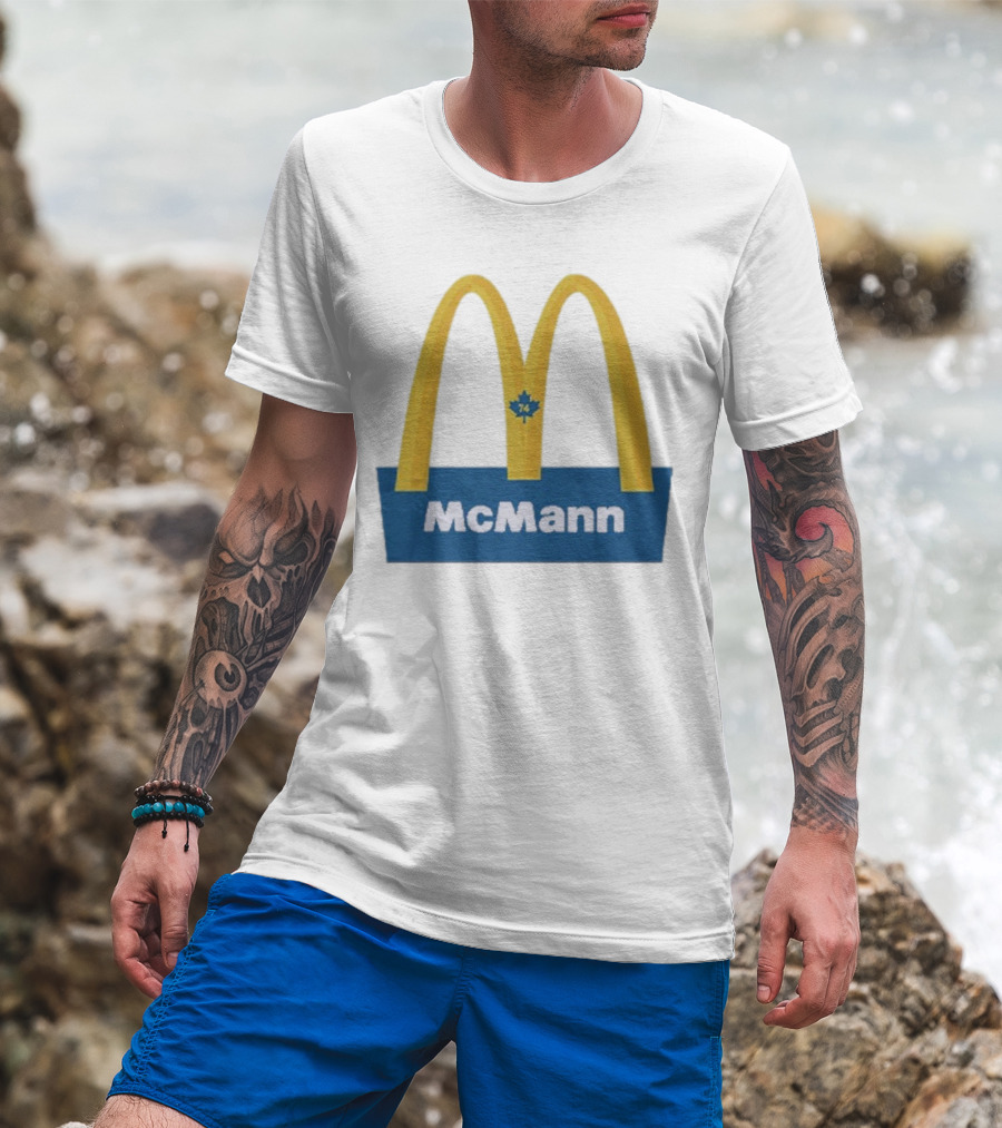 McMann 74 Maple Leaf Blue And Yellow Arches T-Shirt