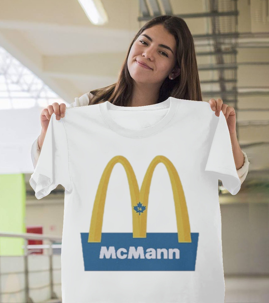 McMann 74 Maple Leaf Blue And Yellow Arches T-Shirt