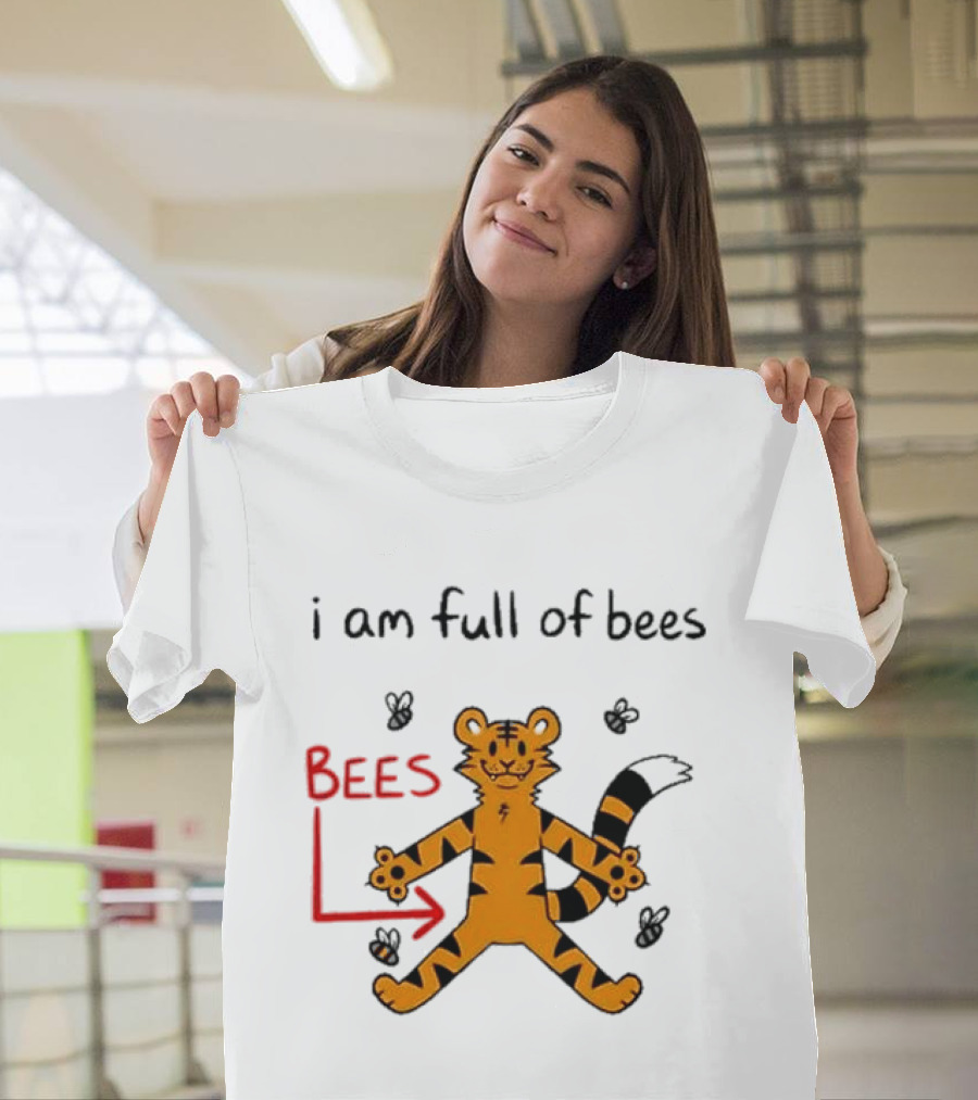 Prism Paws Tiger Bees Humor Graphic T-Shirt