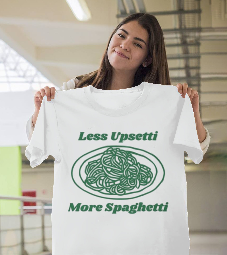 Quinny The Pooh Less Upsetti More Spaghetti Pasta Humor T-Shirt