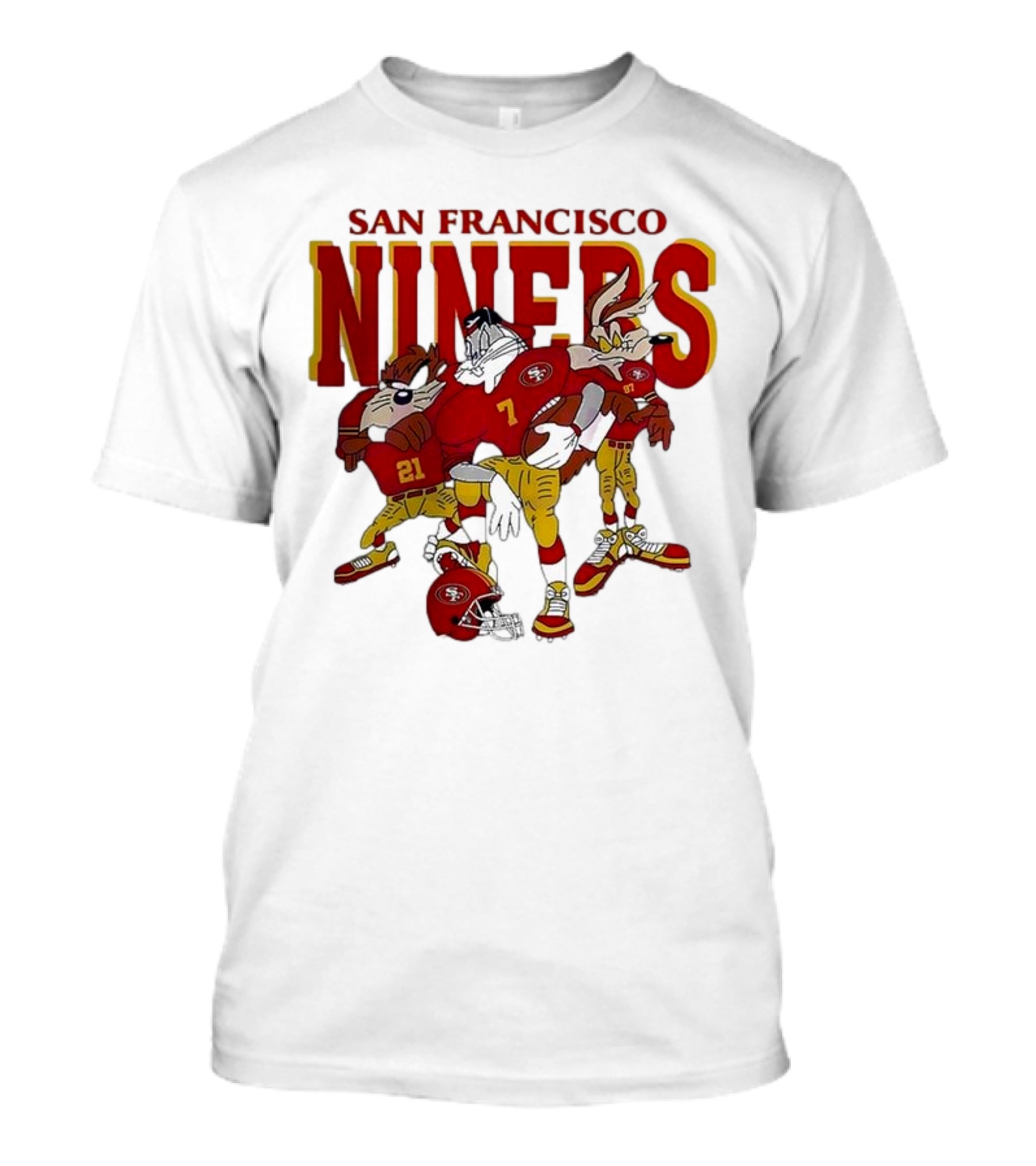 San Francisco 49ers Looney Tunes Cartoon Characters In Team Uniforms T-Shirt