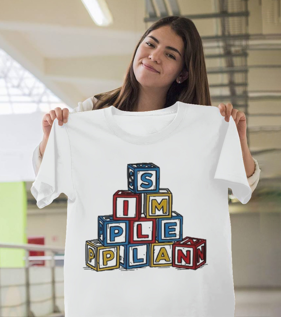 Simple Plan Alphabet Block Letter Stack T-Shirt