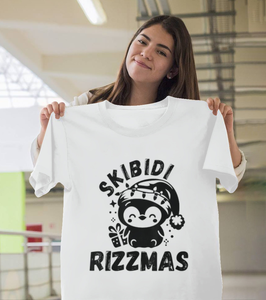 Love Skibidi Rizzmas Christmas Penguin T-Shirt