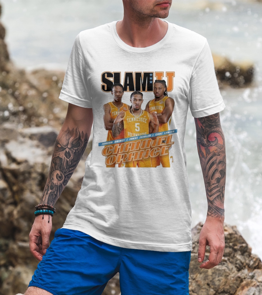 SLAMU Tennessee Volunteers Jordan Gainey Zakai Zeigler Chaz Lanier Channel Orange T-Shirt