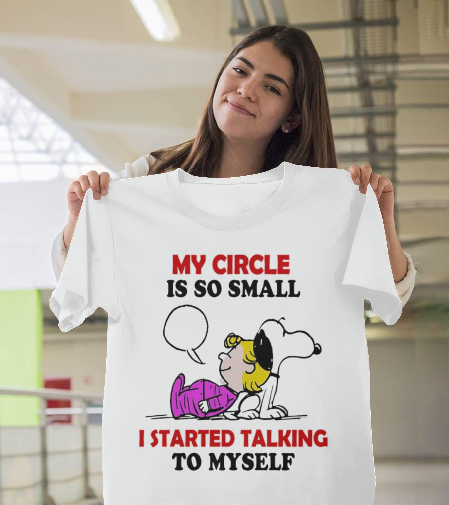 Snoopy My Circle Is So Small I Started Talking To Myself Peanuts Lucy T-Shirt
