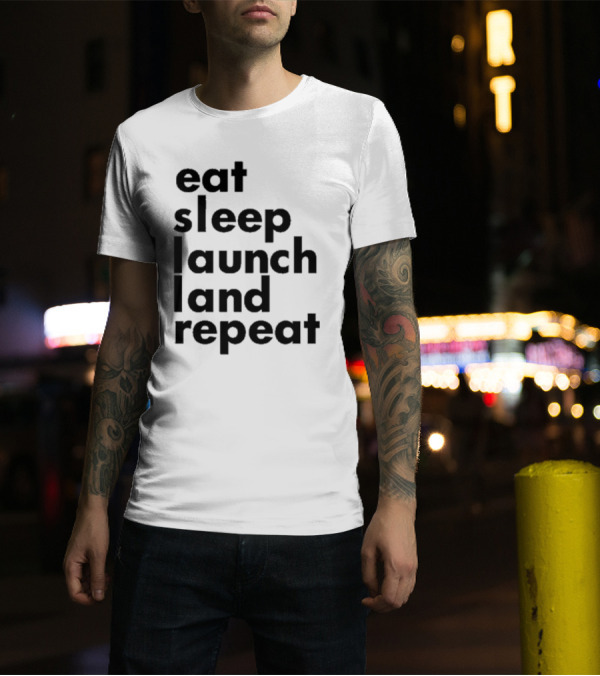 Space Chick Jen Eat Sleep Laugh Repeat T-Shirt