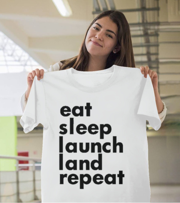 Space Chick Jen Eat Sleep Laugh Repeat T-Shirt