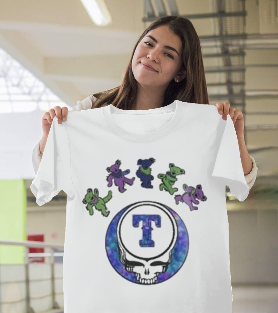 Texas Rangers Grateful Dead Night 2025 Skull Dancing Bears Baseball T-Shirt