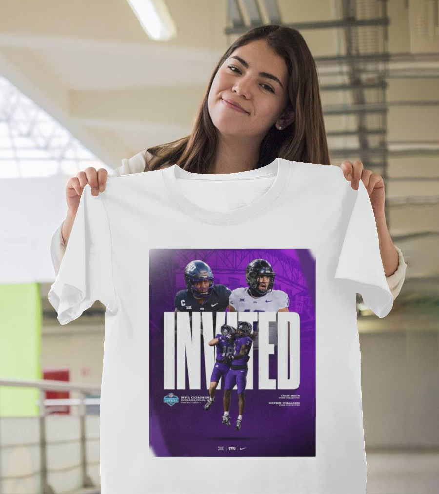 Invited NFL Combine TCU Horned Frogs Jack Bech Savion Williams Wide Receivers Indianapolis 2024 T-Shirt