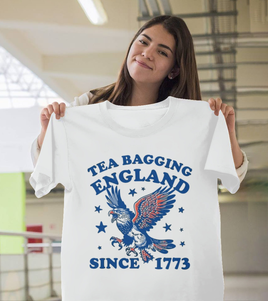 Tea Bagging England Since 1773 Bald Eagle And Stars T-Shirt
