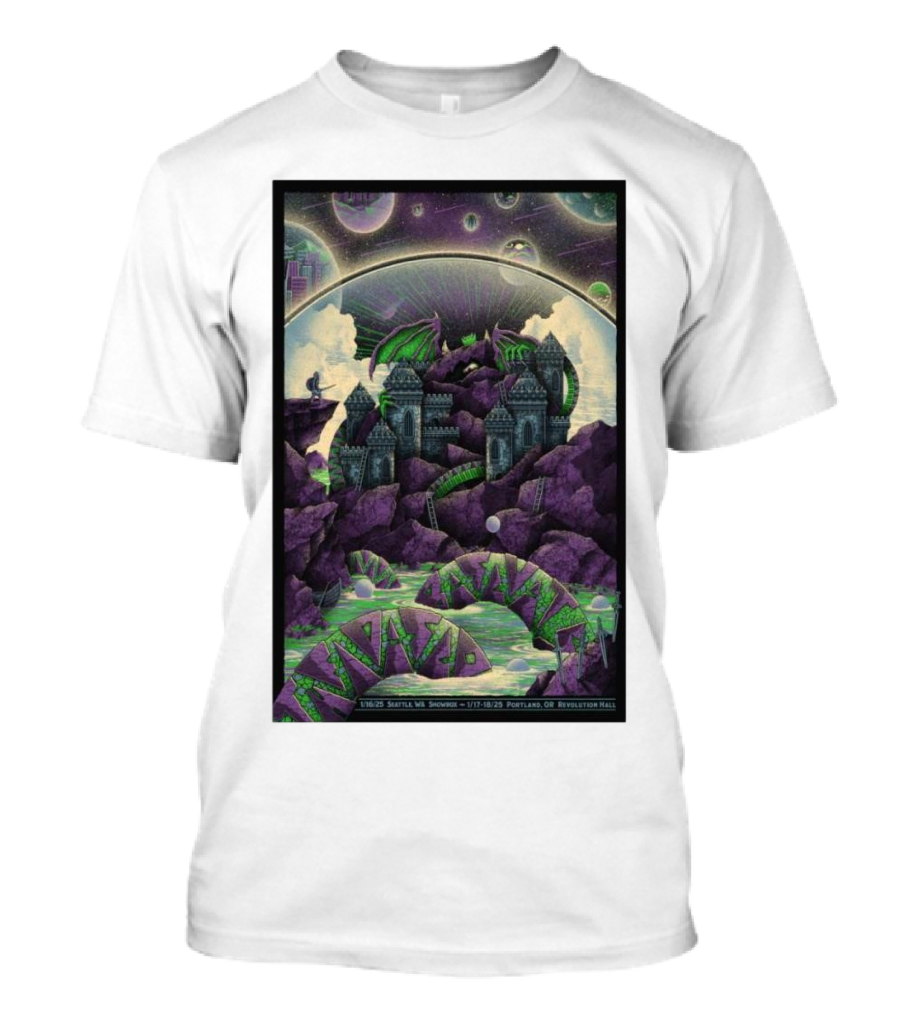 The Disco Biscuits 2025 Shows Seattle WA Portland OR Dragon Castle Theme T-Shirt