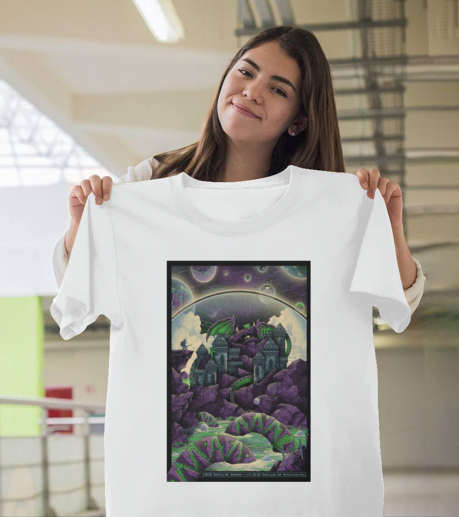 The Disco Biscuits 2025 Shows Seattle WA Portland OR Dragon Castle Theme T-Shirt