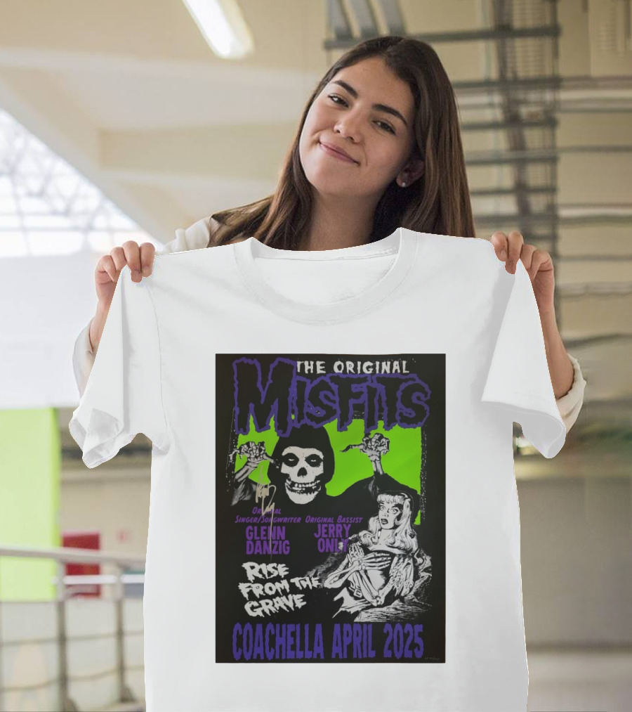 The Original Misfits Coachella April 2025 Glenn Danzig Jerry Only Rise From The Grave T-Shirt