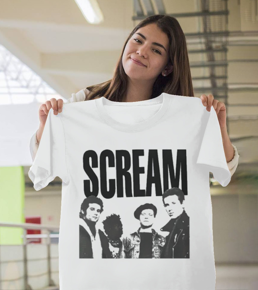 SCREAM Logo With Cartoon Band Graphic T-Shirt