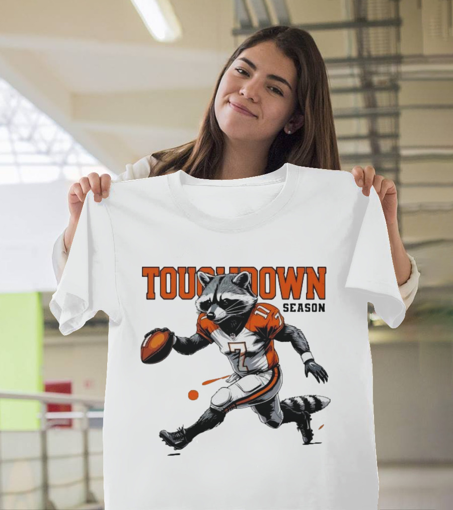 Touchdown Season Raccoon Football Fun T-Shirt
