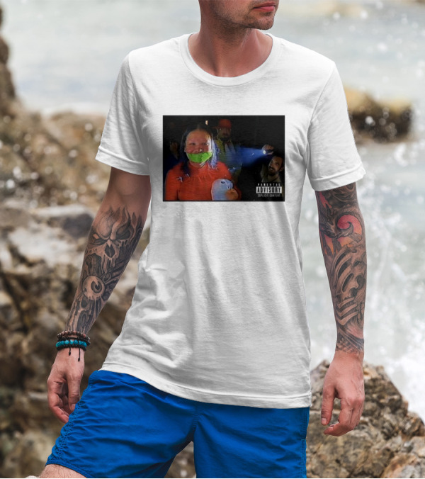 Trishabriellee Fishtank Parental Advisory Explicit Content Tape T-Shirt