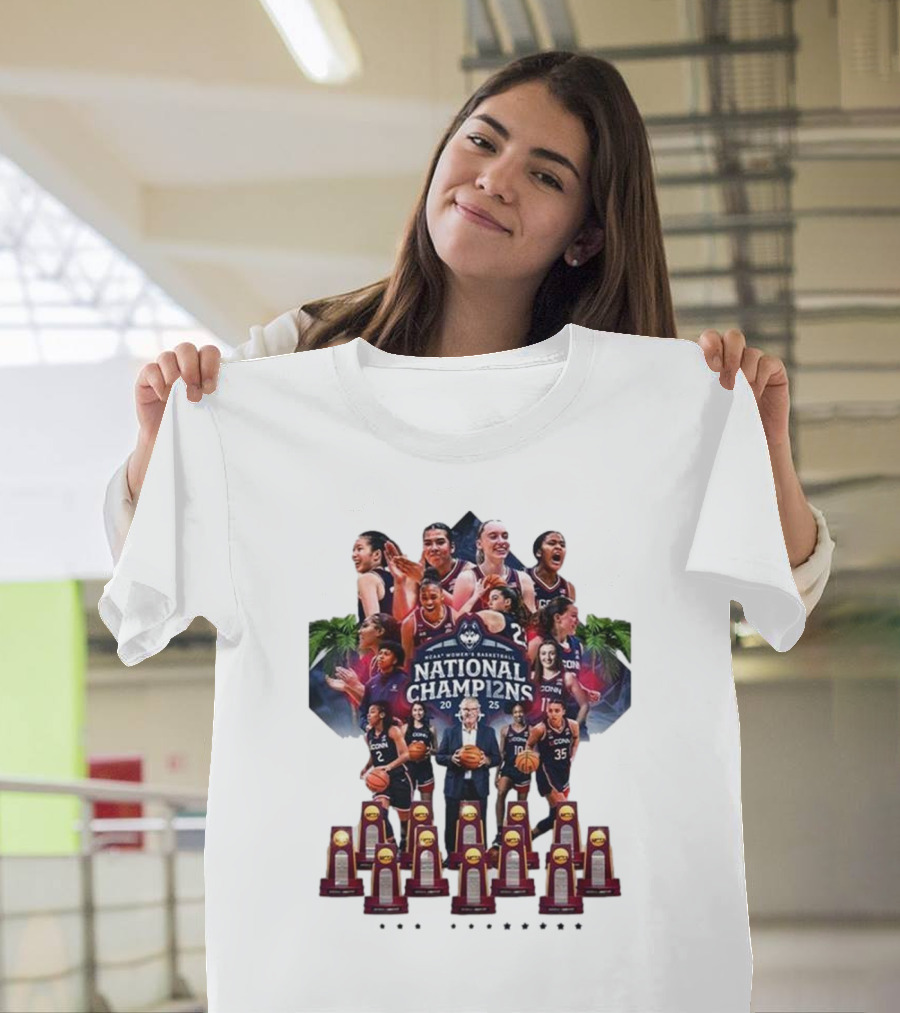 UConn Women's Basketball National Champ12ns 2025 NCAA 12th Title Celebration T-Shirt