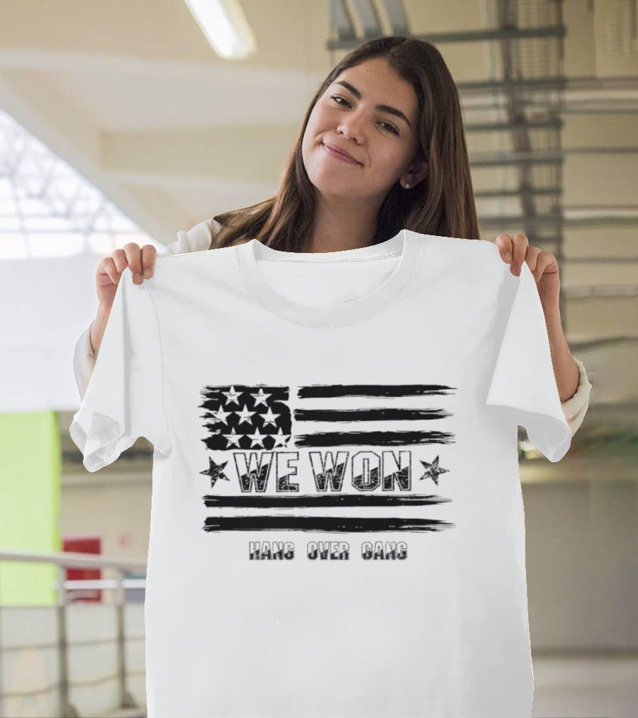 We Won Hang Over Gang Tattooed Skeleton Mic Icon Celebration T-Shirt