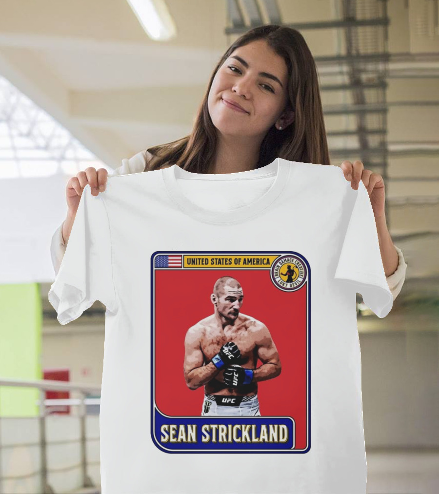 United States of America Sean Strickland UFC Brain Damage Creative Luky Devil T-Shirt