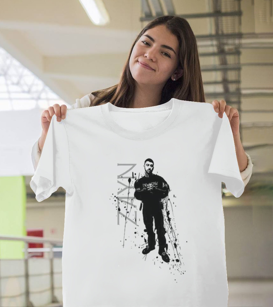 Zayn Splatter Style With Splash Silhouette And Name T-Shirt