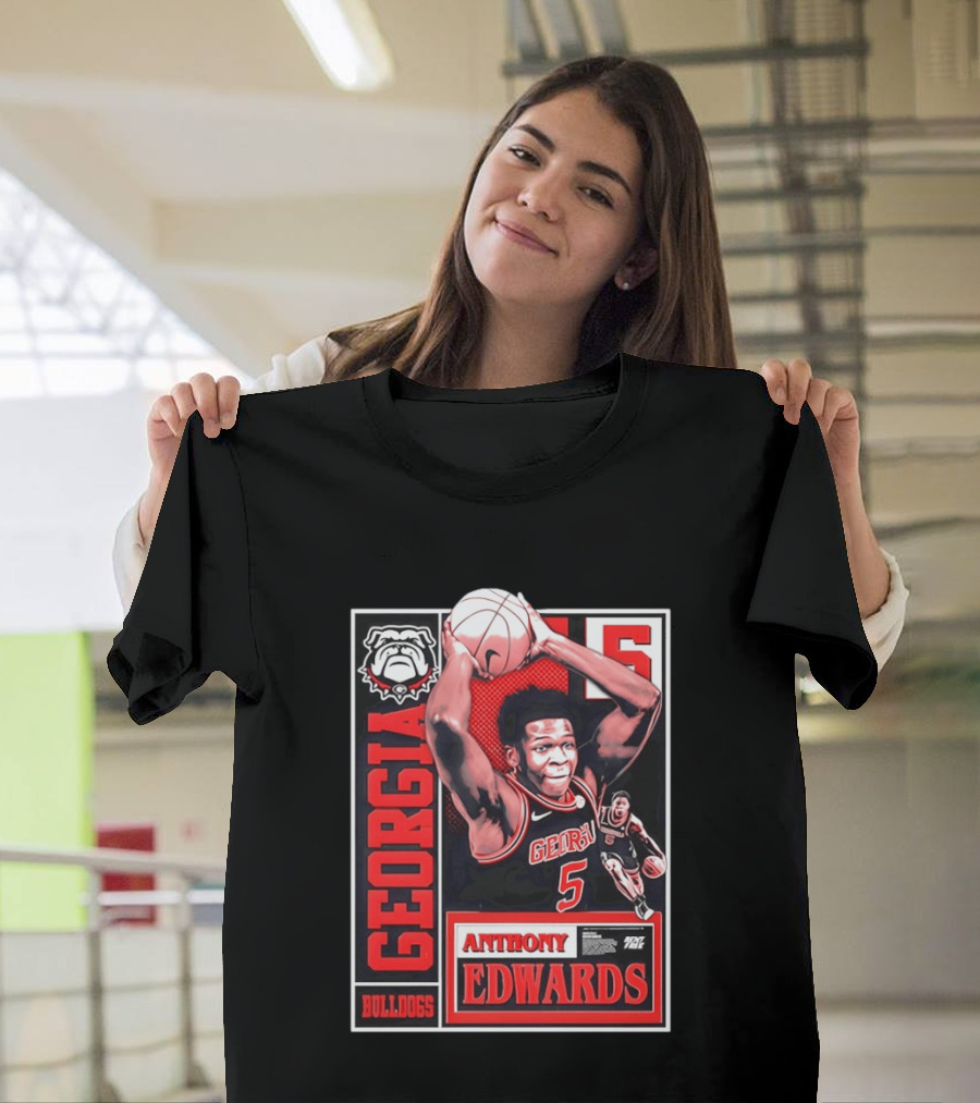 Anthony Edwards Georgia Bulldogs Basketball 5 NBA Draft T-Shirt